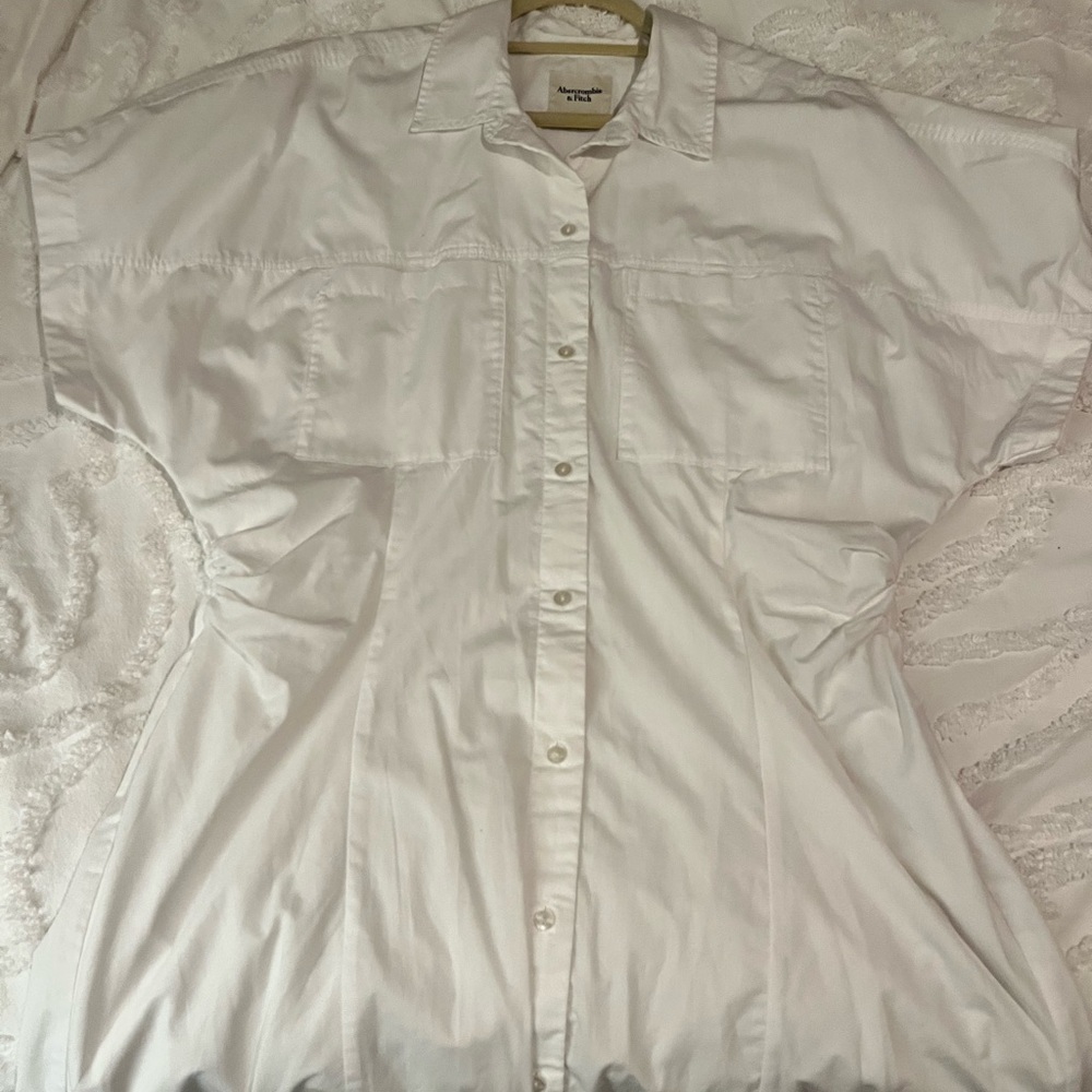 Abercrombie & Fitch white button up dress